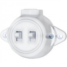 Vintage Διακόπτης Κομιτατέρ Λευκός Επίτοιχος IP20 Old-Type 190199